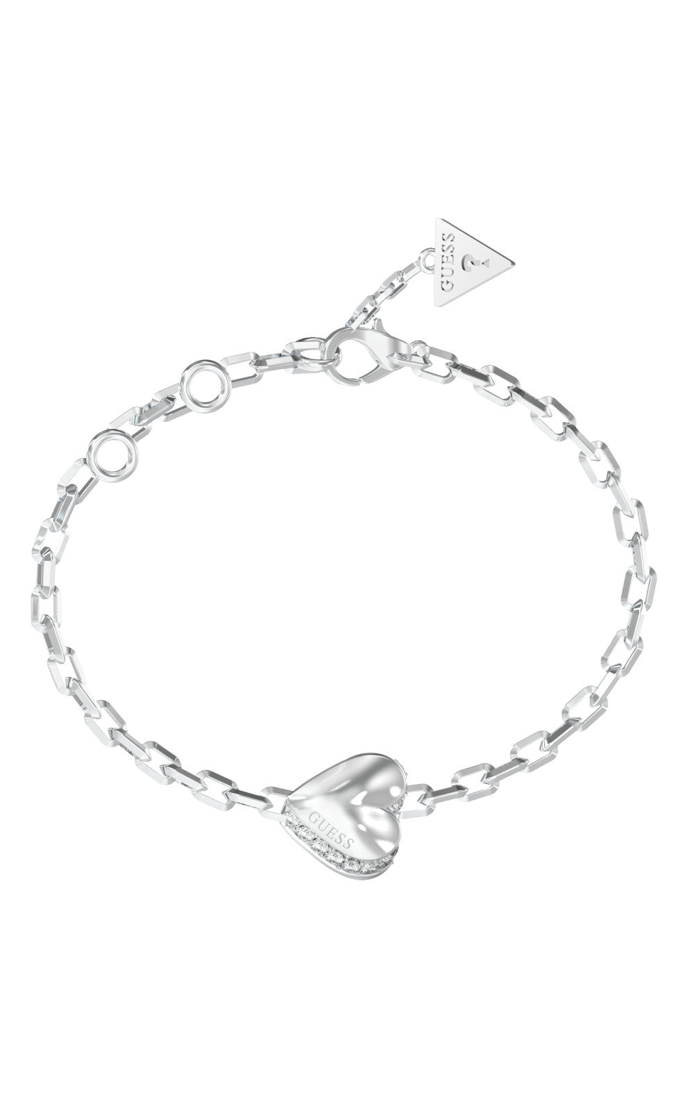 GUESS BY YOUR SIDE Silver-Tone Heart Bracelet
