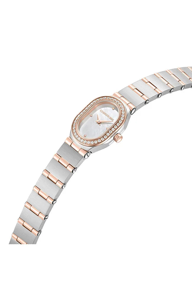 CERRUTI Aosta Crystals Two Tone Stainless Steel Bracelet