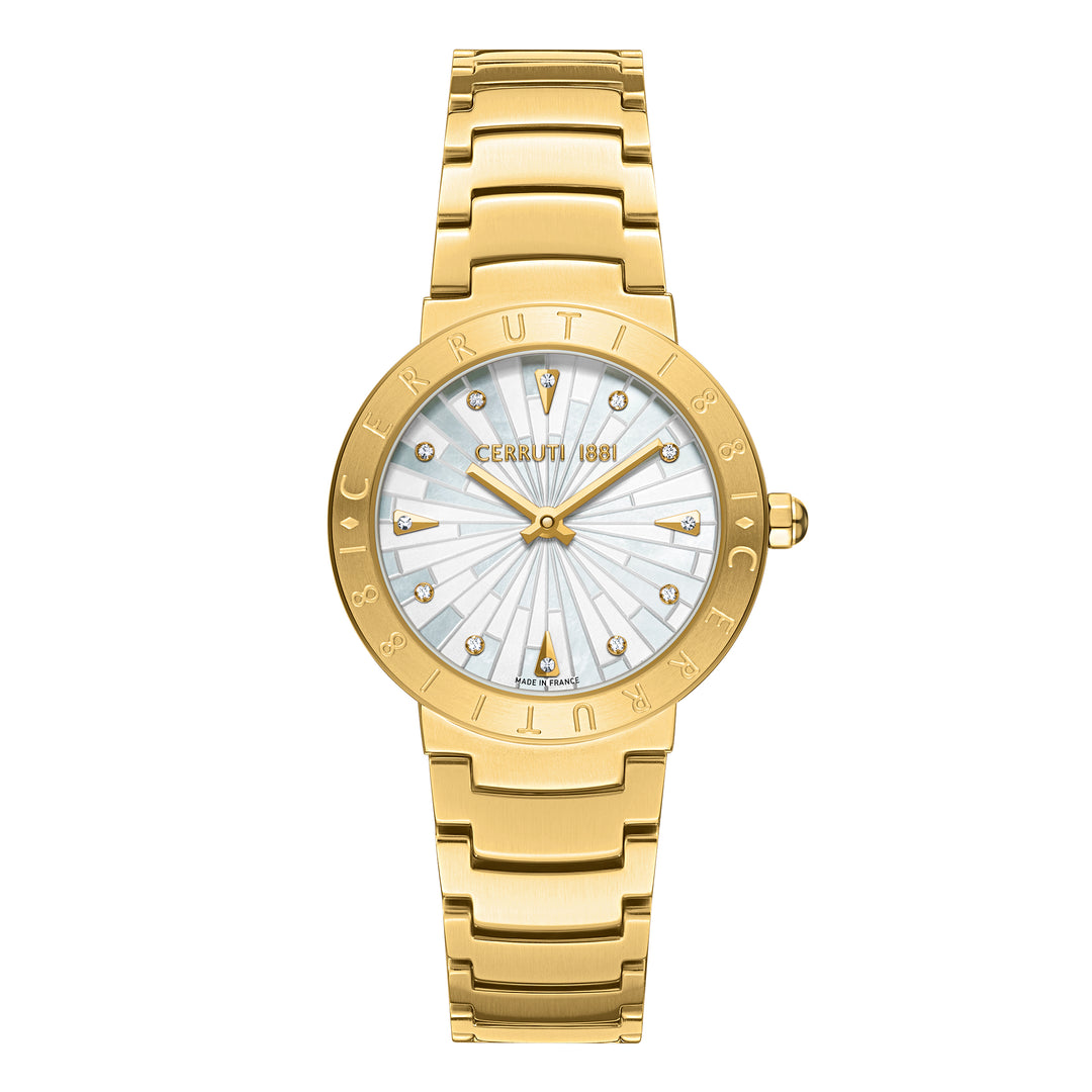 CERRUTI FILIANO Crystals Stones White Gold Stainless Steel Bracelet