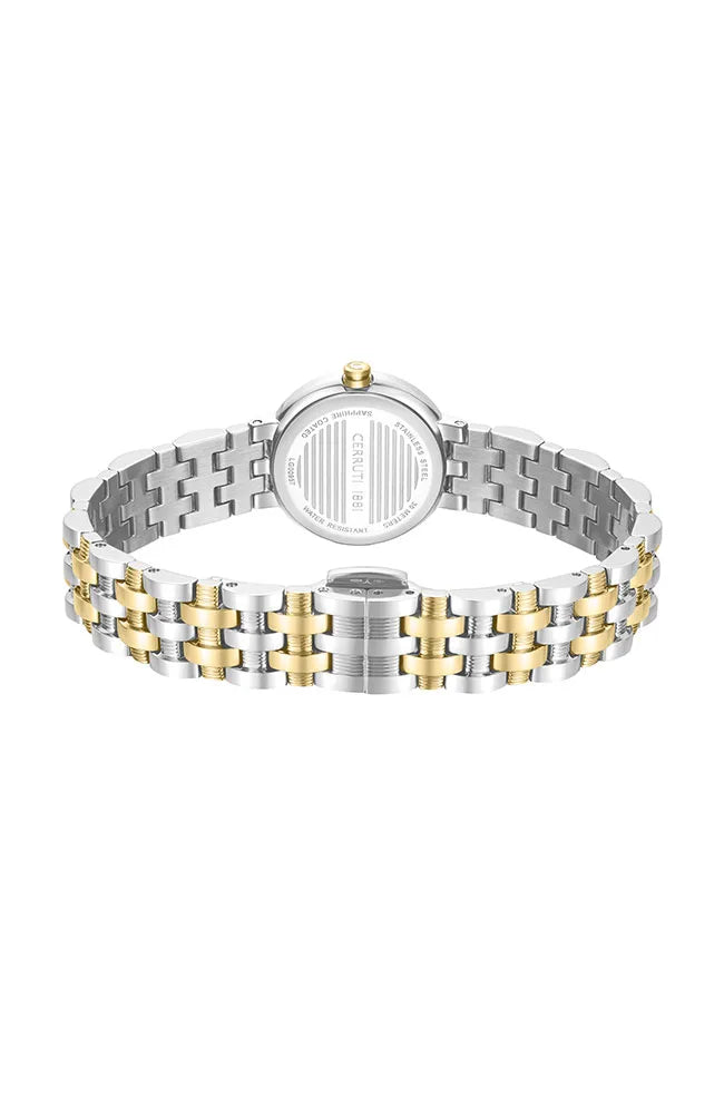 CERRUTI Lusia Crystal Two Tone Stainless Steel Bracelet