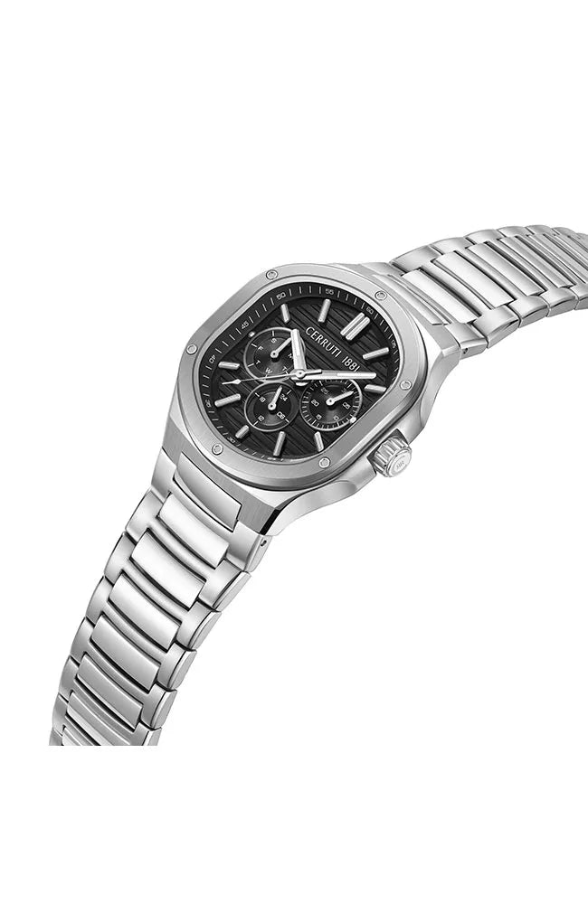 CERRUTI Trento Multifunction Silver Stainless Steel Bracelet