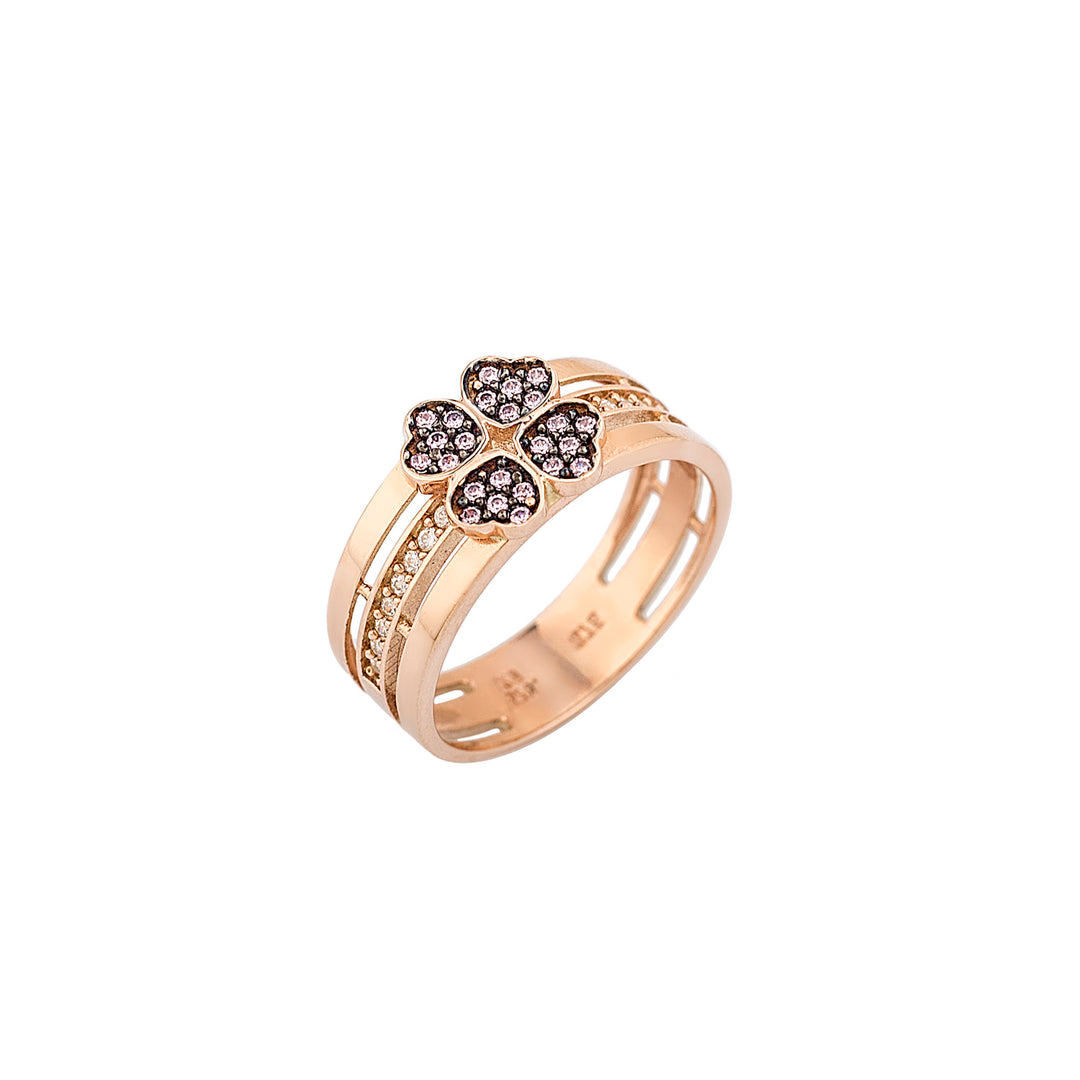 Δαχτυλίδι Καρδούλες σε Ροζ Χρυσό με Ζιργκόν Swarovski