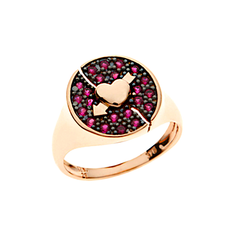 Rose Gold Heart Ring with Swarovski Zirconia