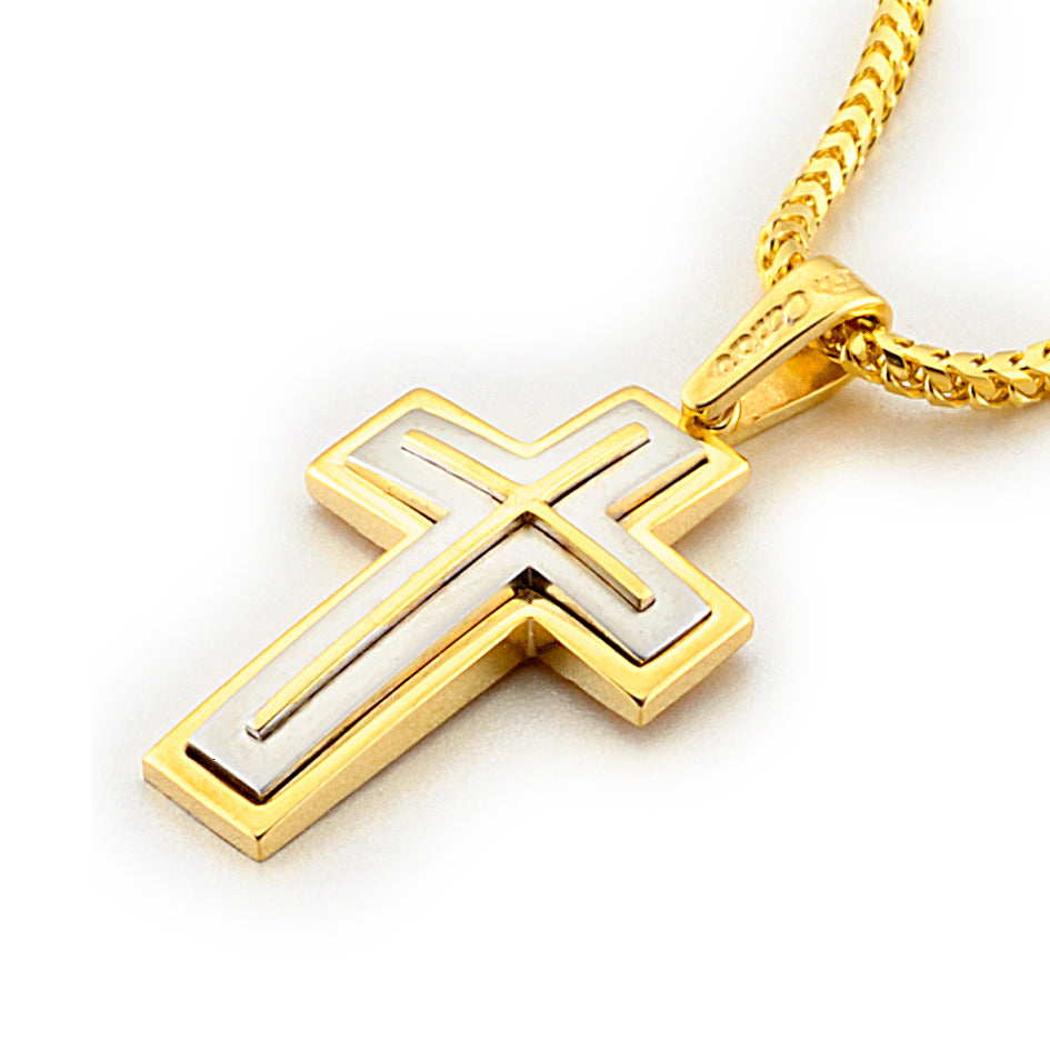 Two-Tone Gold Christening Cross