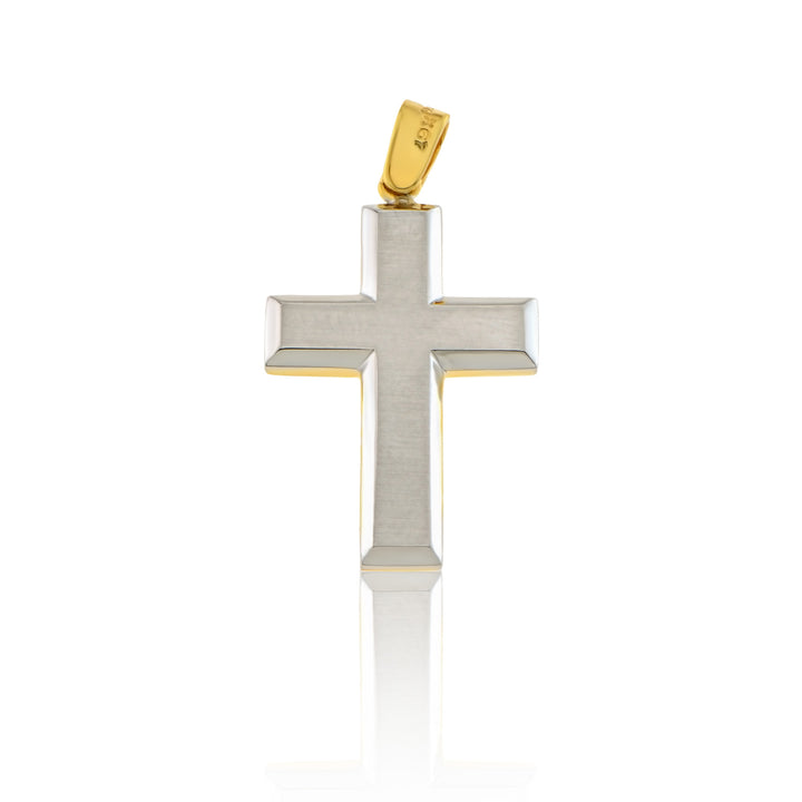 Two-Tone Gold Double-Sided Baptism Cross
