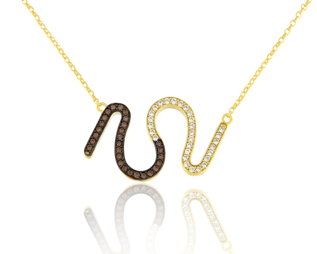 2022 Charm Pendant in Gold-Plated Silver with Zircon and Chain