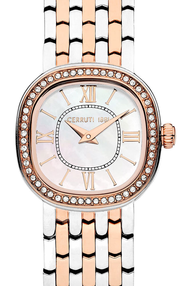 Gresta Crystals Two Tone Stainless Steel Bracelet