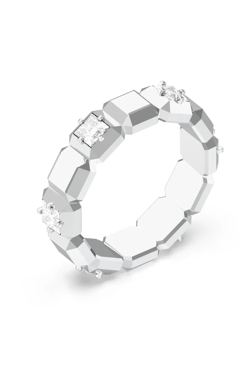 GUESS STEEL ACE OF DIAMONDS Silver Ring With Stones