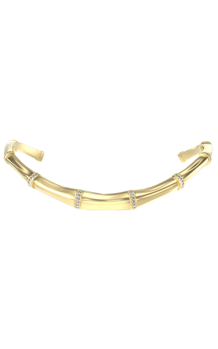 GUESS STEEL BAMBOO Gold Necklace With Stones