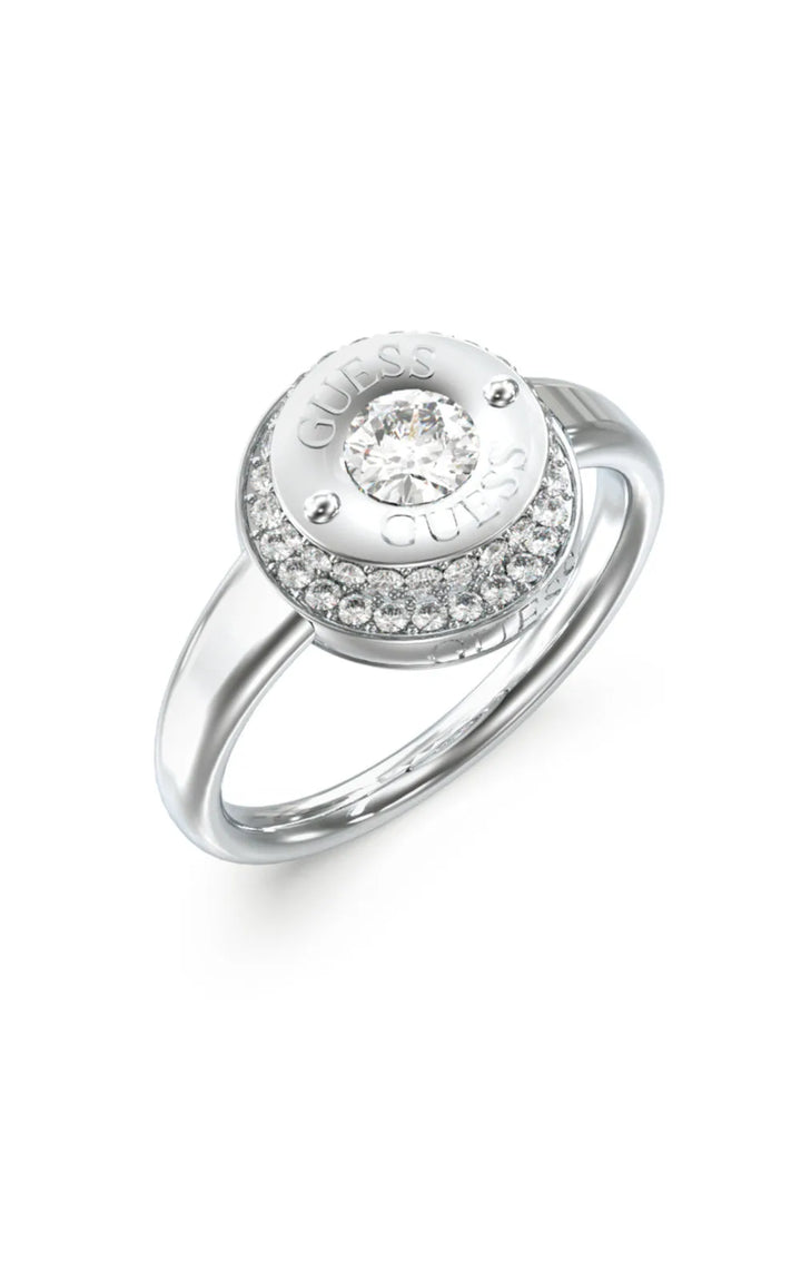 GUESS STEEL TILL MORNING Silver Ring With Stones