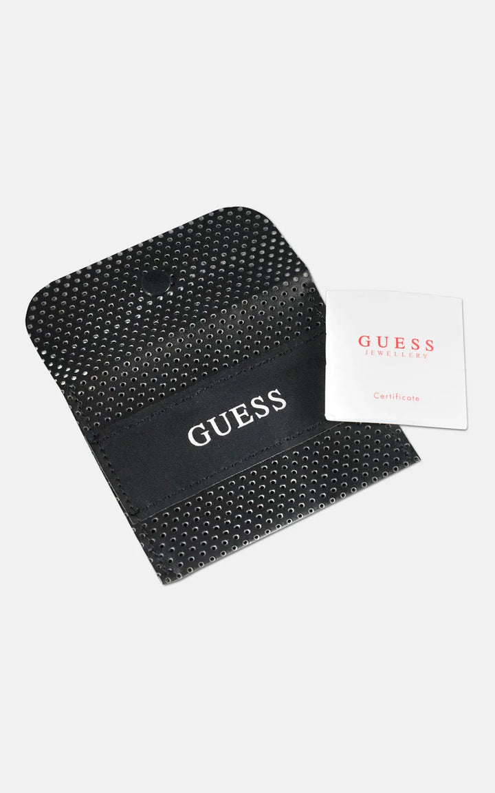 GUESS STEEL URBAN CODE Bracelet With Black Beads And Lucky Charm