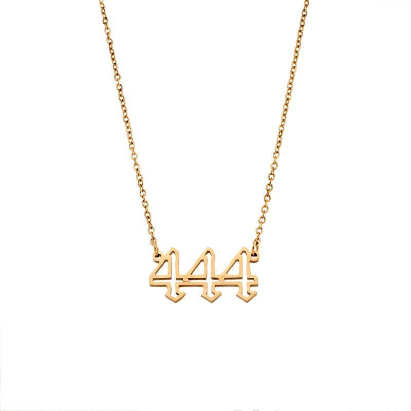 SENZA Stainless Steel Gold Plated Necklace, Angel Numbers
