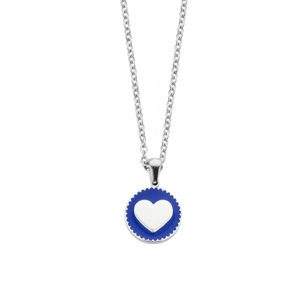 Κολιέ Blue Heart σε Ανοξείδωτο Ατσάλι
