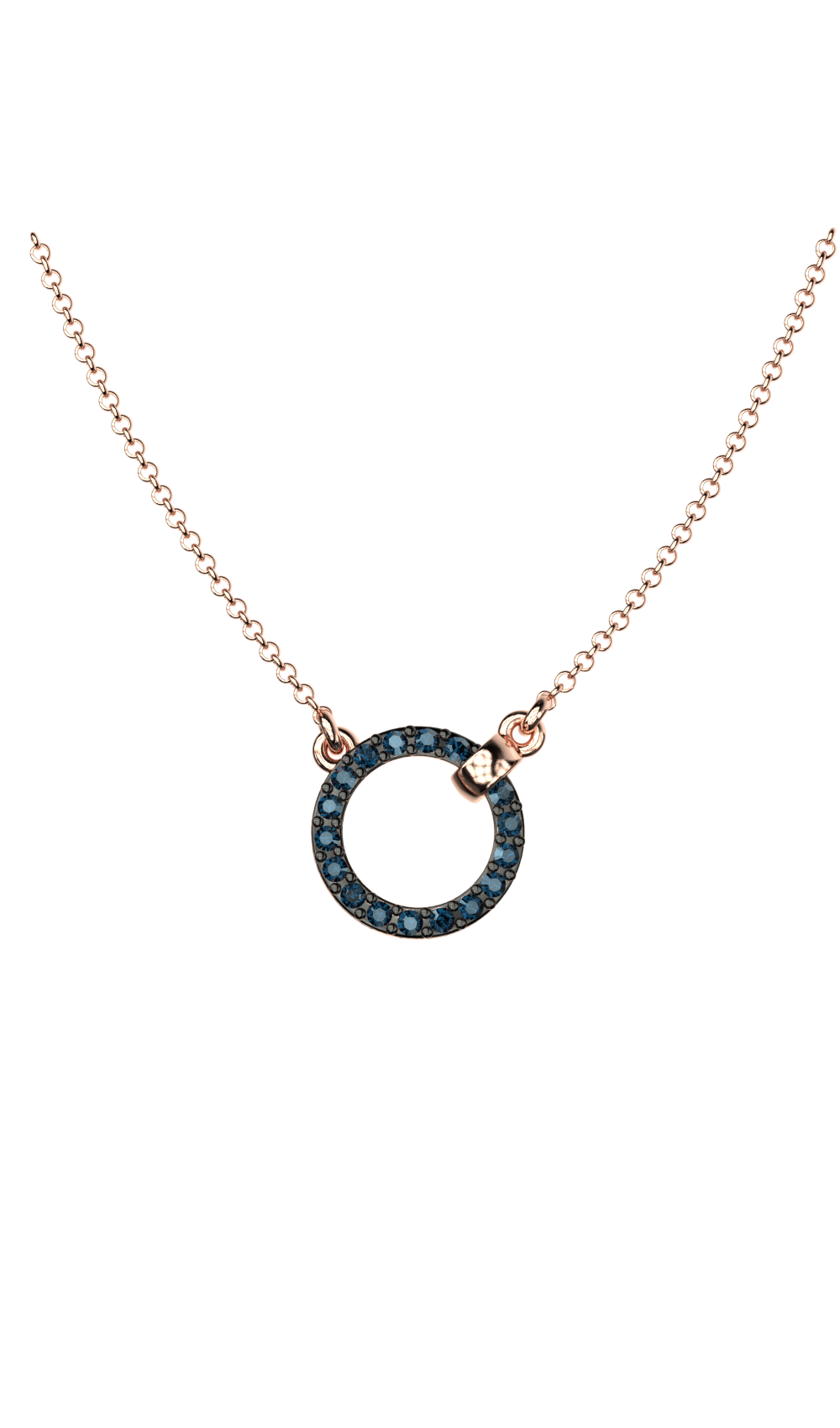 Κολιέ Κύκλος σε Ροζ Επιχρυσωμένο Ασήμι και Swarovski