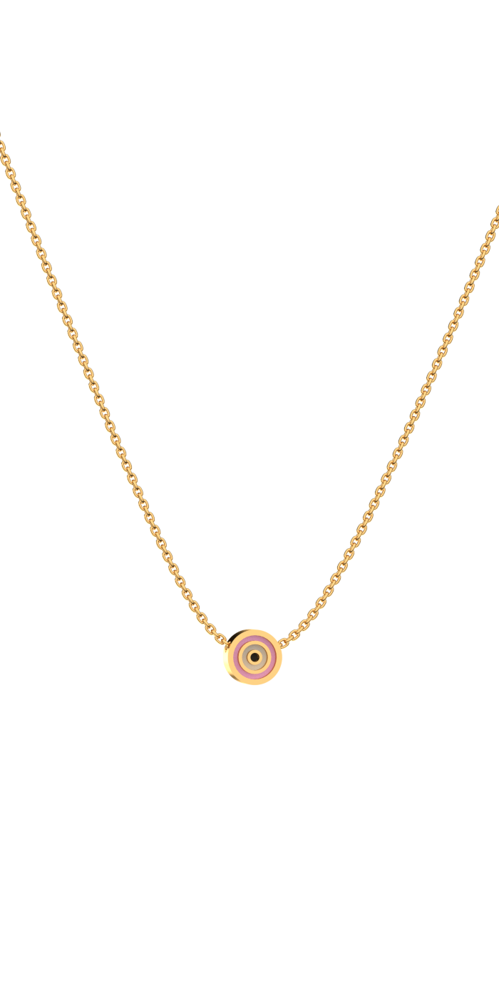 Evil Eye Necklace in Gold-Plated Silver and Enamel