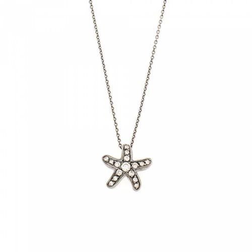 Black Rhodium-Plated Necklace with Brilliant-Cut Diamonds