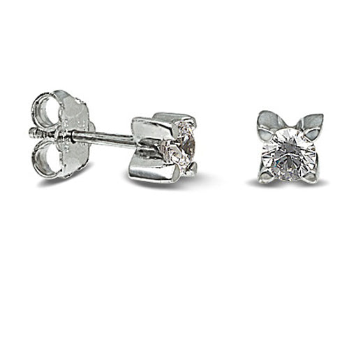 White Gold Earrings with Zircon