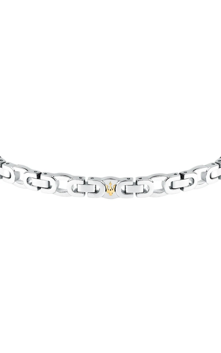 ICONIC Stainless Steel Bracelet with Gold Trident
