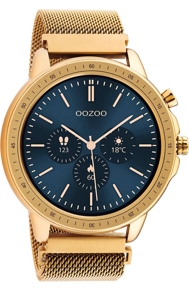 OOZOO Smartwatch Rose Gold Metal Mesh Bracelet
