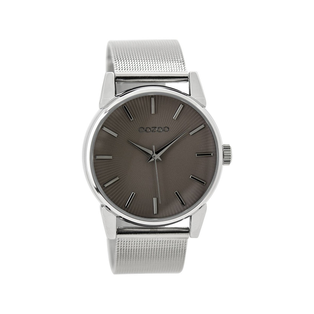 Ρολόι OOZOO Timepieces Με Ασημί Μεταλλικό Mesh Μπρασελέ C9549