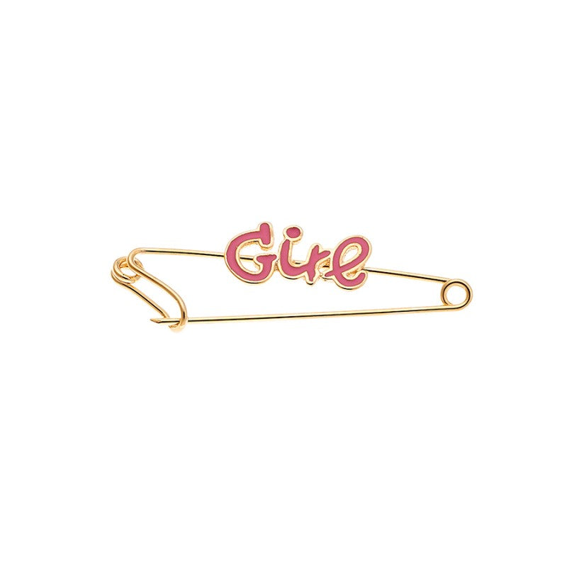Senza Sterling Silver 925 Gold Plated Girl Safety Pin