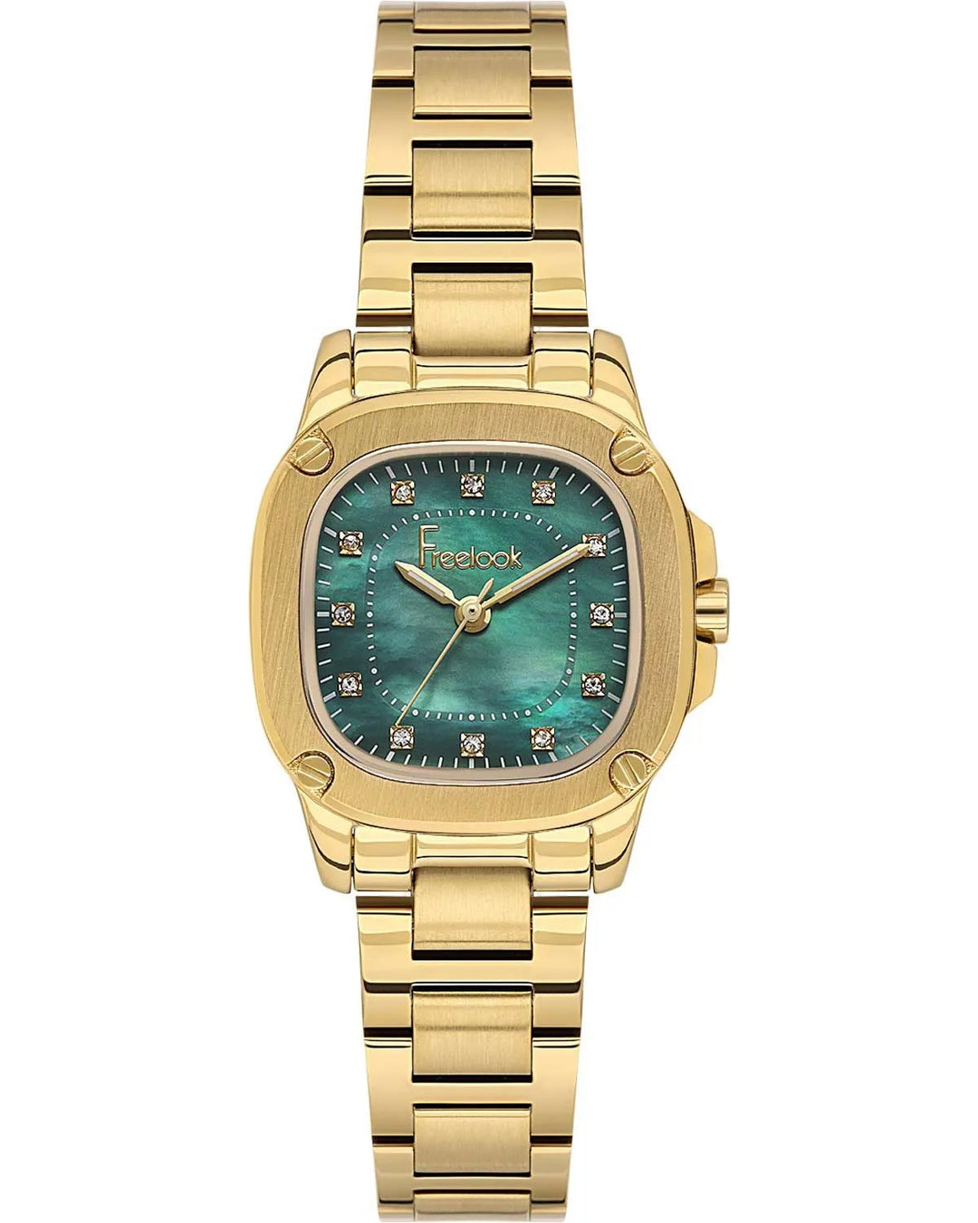 FREELOOK Jolie Crystals Gold Stainless Steel Bracelet Watch - FL.1.10531-3