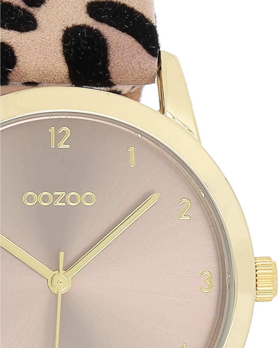 OOZOO Timepieces Animal Print Leather Strap Watch