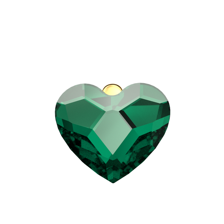 Heart Earrings in Gold-Plated Silver and Swarovski