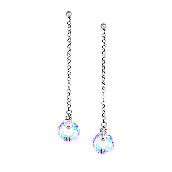Σκουλαρίκια σε Επιπλατινωμένο Ασήμι με Swarovski