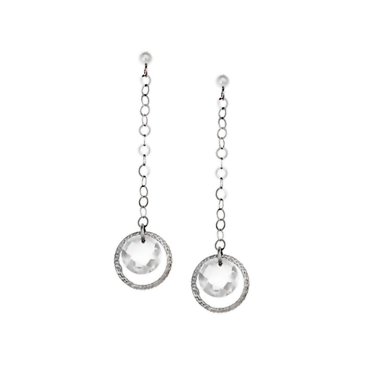 Σκουλαρίκια σε Επιπλατινωμένο Ασήμι με Swarovski