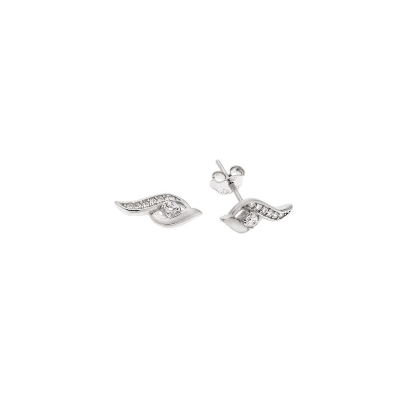Senza 925 sterling silver earrings with white zircon stones