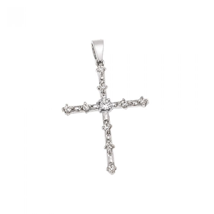 White Gold Cross with Swarovski Zirconia