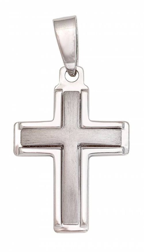 Cross in Rhodium-Plated Silver