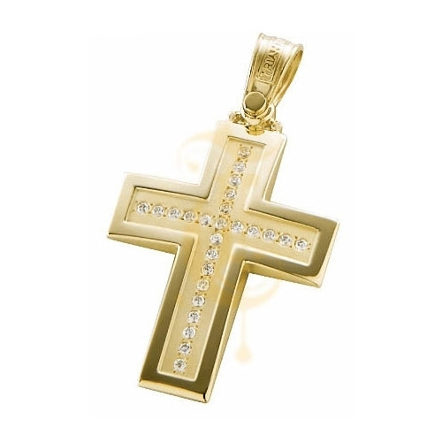 Gold Cross with Zirconia
