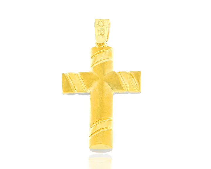 Two-Tone Gold Double-Sided Baptism Cross