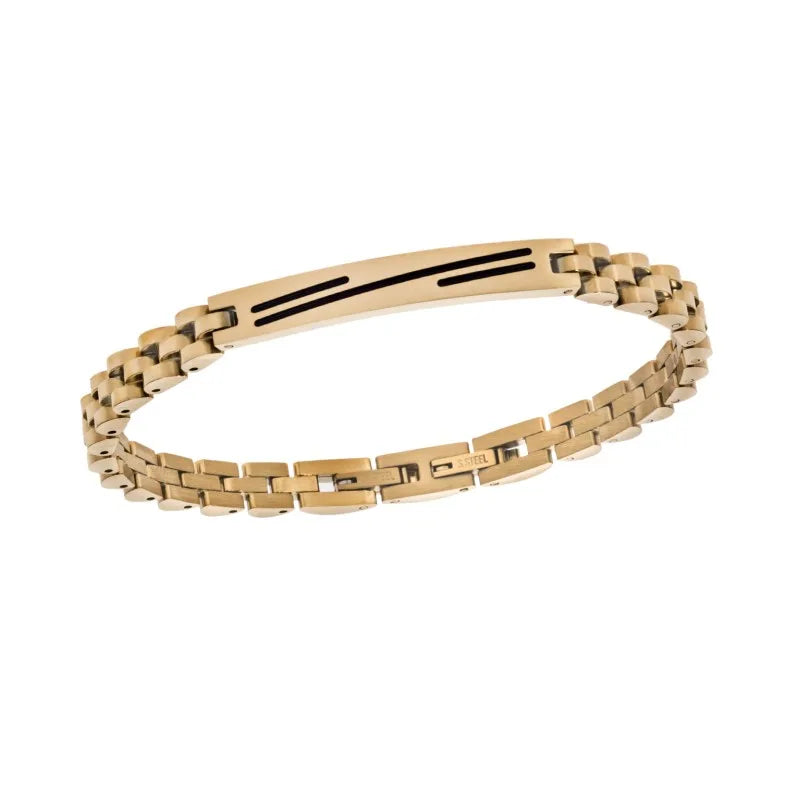 Arleti Men Gold Stainless Steel Bracelet
