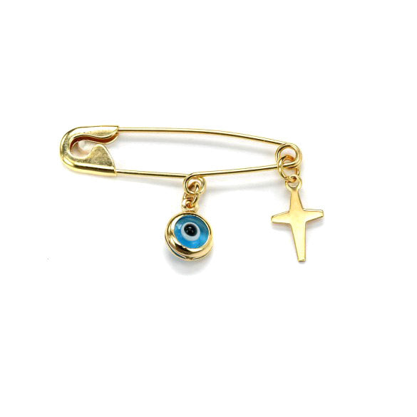 Gold Safety Pin Brooch