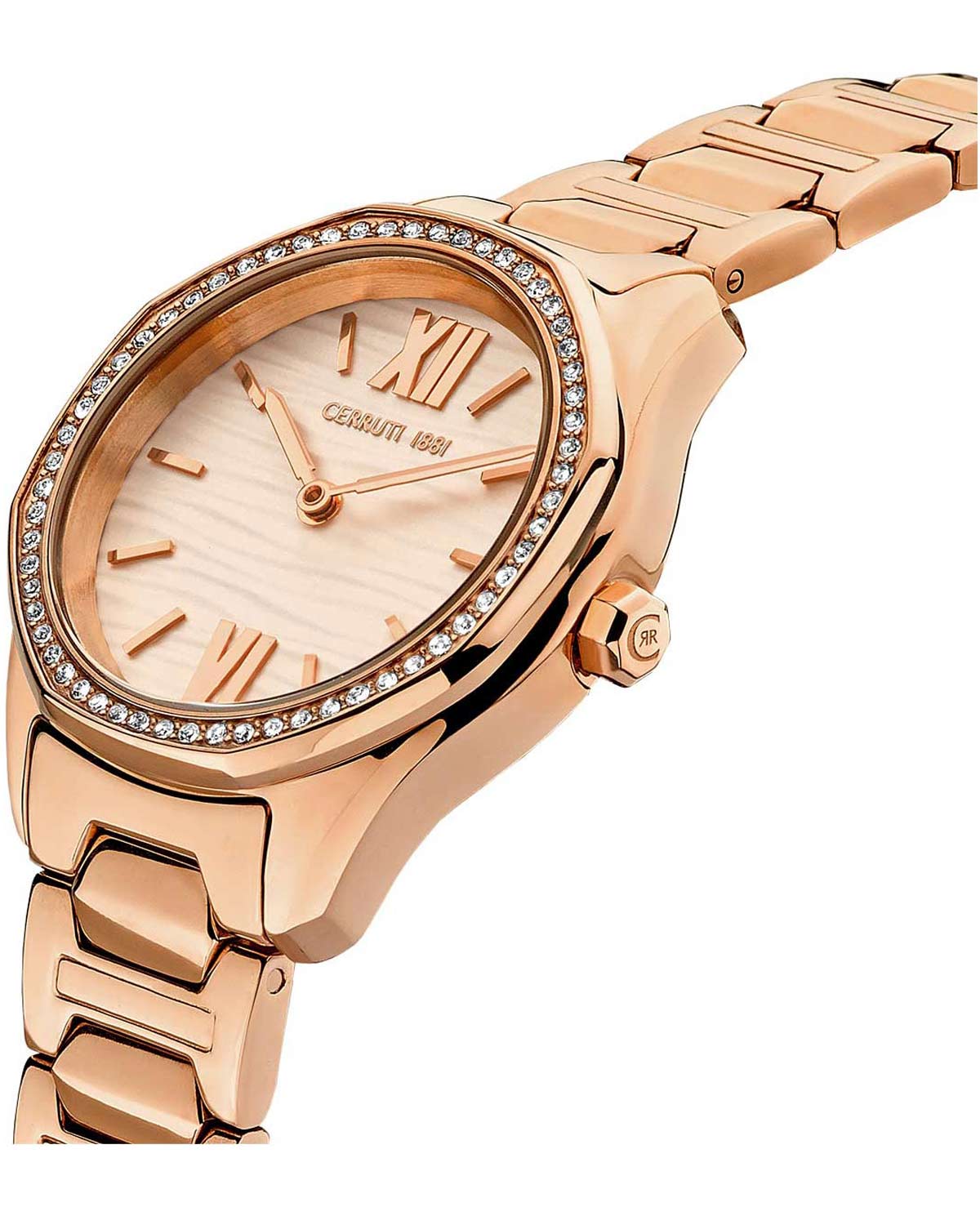 Bretagna Crystals Rose Gold Stainless Steel Bracelet