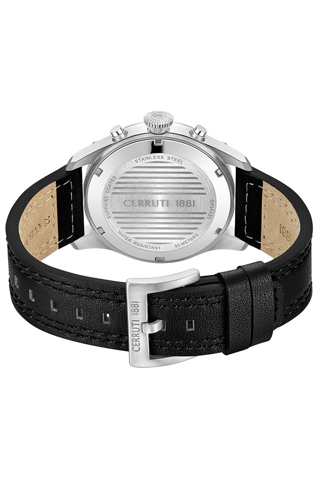 Calenzano Chronograph Black Leather Strap