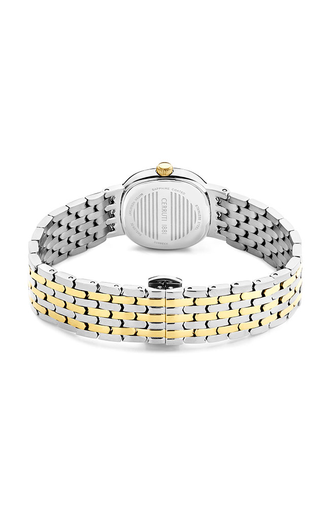 Gresta Crystals Two Tone Stainless Steel Bracelet