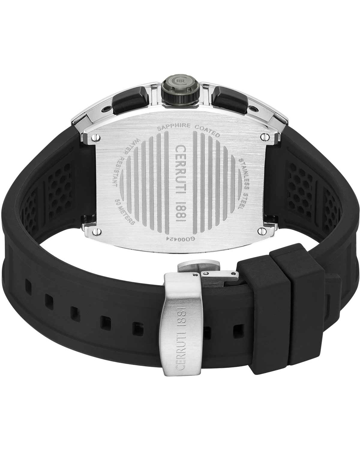 Ovaro Chronograph Black Silicone Strap